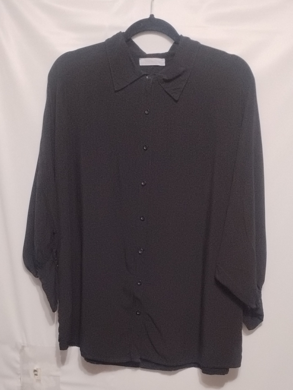 Cobblestone Remi Oversize Dolman Sleeve Classic Black  Button-Up Shirt